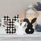 3 pcs Easter Bunny Table Wooden Signs Decor Spring Farmhouse Wood Bunnies Buffalo Plaid Bunny Cute Easter Craft Freestanding Centerpiece Signs for Kids Happy Easter Party Supplies Dining Room Table